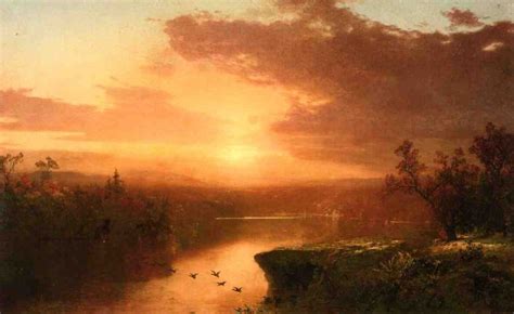 John Frederick Kensett Sunset over Lake George Painting | Best Sunset over Lake George Paintings ...