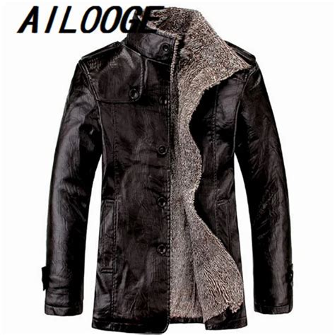 Aliexpress.com : Buy Fashion Men Fur Leather Jacket Winter Style 4XL ...