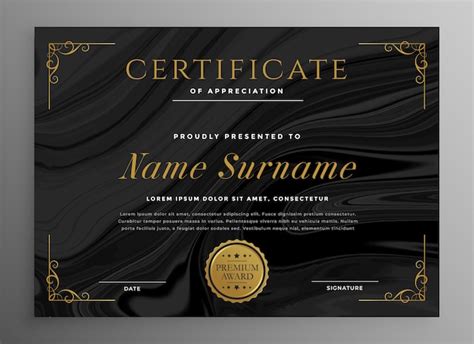 Free Vector | Black luxury certificate