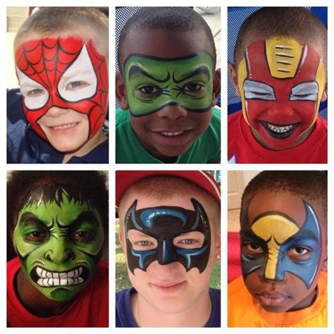 Hero Masks face painting ideas - get your supplies here http://shop. | Superhero face painting ...