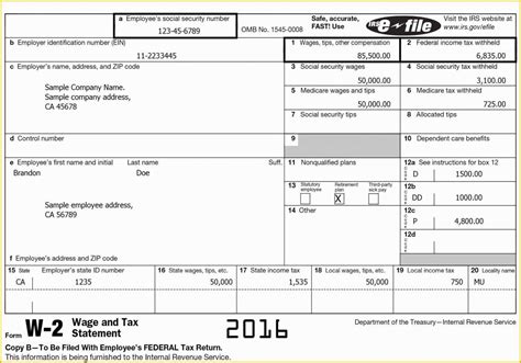 Free 2016 W2 Template Of W2 Template 2016 | Heritagechristiancollege