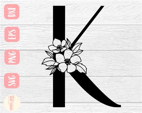 Letter K Svg Monogram Svg Name Svg Floral Letter Svg - Etsy | Floral ...