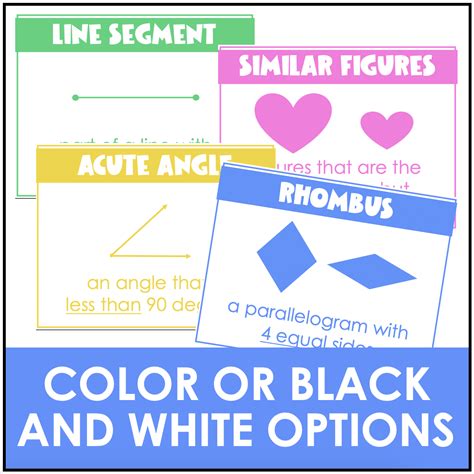 Geometry Vocabulary Posters | Colorful Math Word Wall Charts - Classful