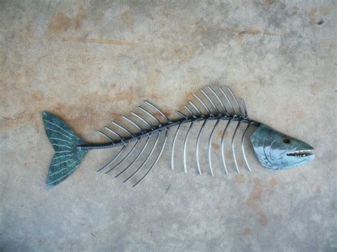 Walleye Bone metal fish wall sculpture