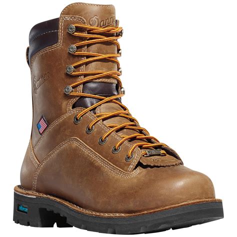 Men's Danner 8" Quarry USA GTX Waterproof Work Boots, Brown - 614607 ...