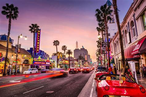 Download Sunset Streets In Downtown Hollywood Background | Wallpapers.com