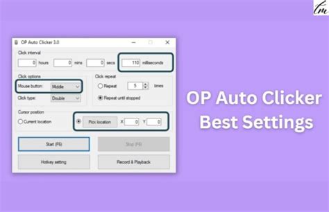 OP Auto Clicker Best Settings on Windows, MAC