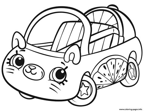 Cutie Cars Shopkins Coloring page Printable