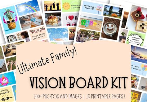 Family Vision Board Kit, Kids Vision Board Printable, Family Activity ...