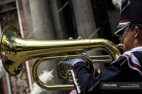 Marching band tuba player — parade, celebration - Stock Photo | #148705625