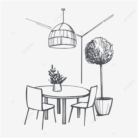 Dining Room Interior Vector Art PNG, Dining Room Interior Furniture ...