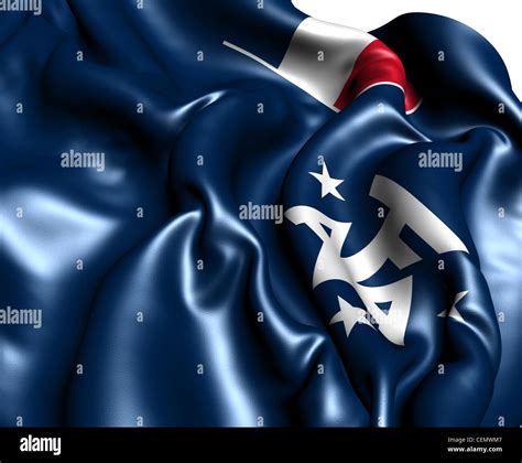 French Southern and Antarctic Lands Flag. Close Up Stock Photo - Alamy