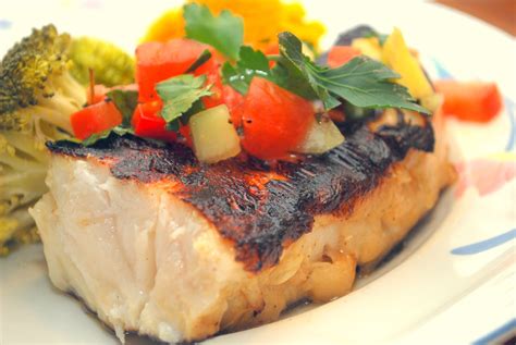 Grilled Sea Bass with Fresh Fruity Relish | Apple Crumbles