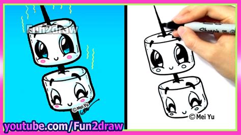 Cute Marshmallow Drawing - canvas-link