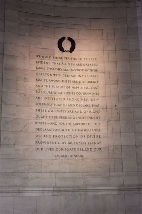 A Quote from the Declaration of Independence Carved into the Walls of ...