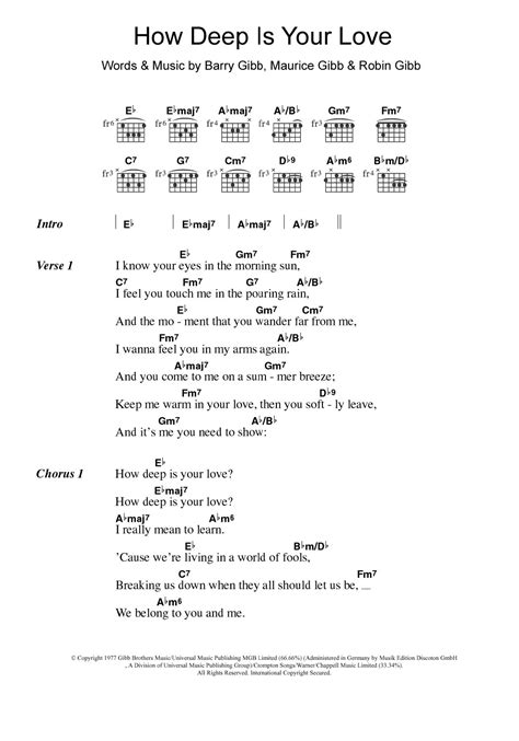 Belajar Chord Gitar How Deep Is Your Love dengan Mudah » TAB