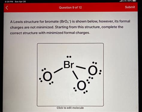 Solved 8:39 PM Sun Apr 26 Question 9 of 12 Submit A Lewis | Chegg.com