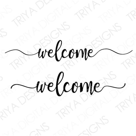 Welcome SVG Hand Lettered Cursive Text Digital DOWNLOAD - Etsy