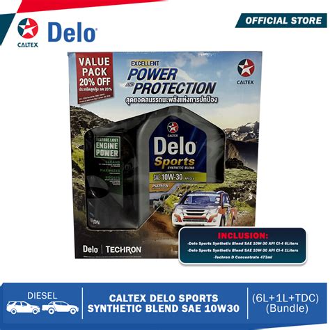 Caltex Delo Sports Synthetic Blend SAE 10W30 (6L+1L+TDC) (Bundle) | Shopee Philippines