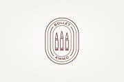 bullet ammo simple line art badge logo | Creative Market