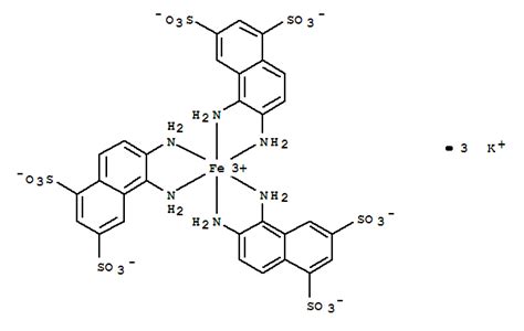 CAS No.85187-44-6,Ferrate(3-),tris[5,6-di(amino-kN)-1,3-naphthalenedisulfonato(2-)]-, potassium ...