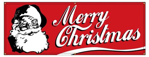 Buy our "Merry Christmas Retro Santa" banner at Signs World Wide