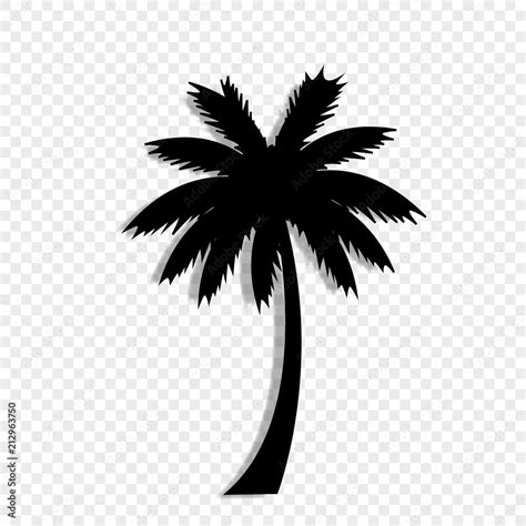 black silhouette of palm tree icon on transparent background. Stock Vector | Adobe Stock