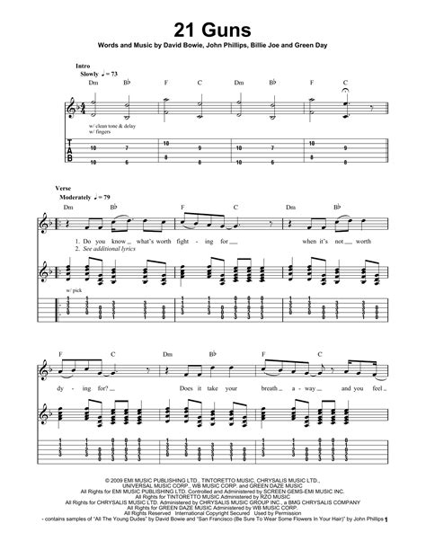 21 Guns by Green Day - Easy Guitar Tab - Guitar Instructor