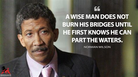 A wise man does not burn his bridges until he first knows he can part the waters. - MagicalQuote