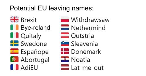 The Internet Made A List Of Potential EU Leaving Names And It’s Awesome ...