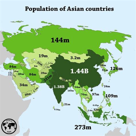 Population Map Of Asia