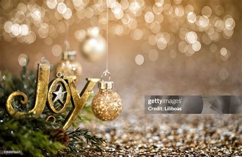 Christmas Gold Baubles On A Gold Background High-Res Stock Photo ...