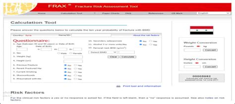 Image of FRAX_ web page (http://www.shef.ac.uk/FRAX) showing the chart... | Download Scientific ...