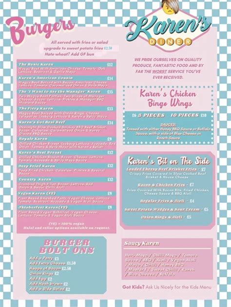 Karen’s Diner Full Menu Online