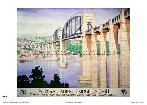 Saltash Bridge Devon Cornwall Vintage Railway Poster