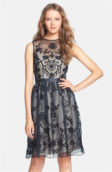 Needle & Thread 'Vintage Floral' Embroidered Silk Fit & Flare Dress | Nordstrom