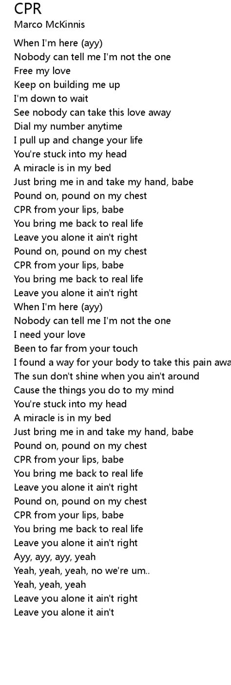 CPR Lyrics - Follow Lyrics