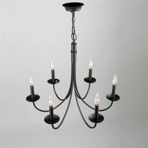 Modern Farmhouse Wrought Iron 6 Light Black Chandelier - James+James ...