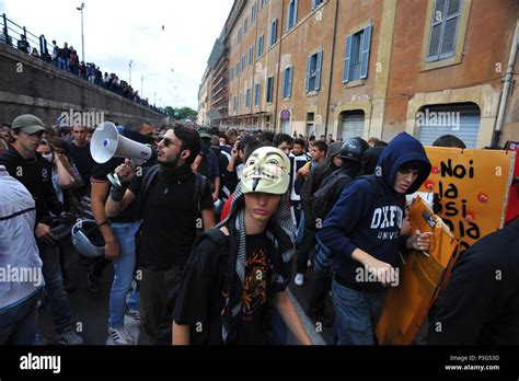 Rome. Students protest against government policies. Italy Stock Photo - Alamy