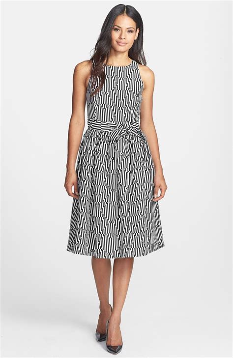 Isaac Mizrahi New York Geo Print Fit & Flare Dress | Nordstrom