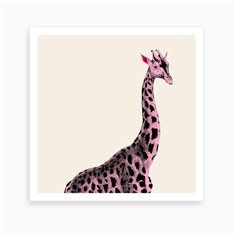 Pink Giraffe Art Print by Desirée Feldmann - Fy