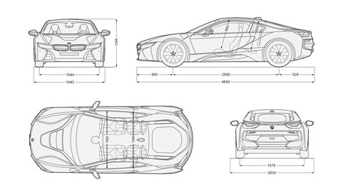 BMW i8 Concept Blueprint - Cars Booster