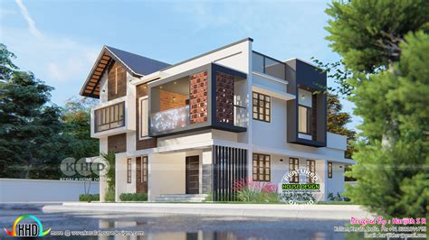 Front and side elevation of a 2493 sq-ft home - Kerala Home Design and Floor Plans - 9K+ Dream ...