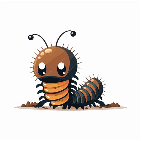 Premium Vector | Vector cute centipede cartoon style