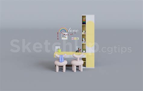 10143. Free Sketchup Desk Model Download