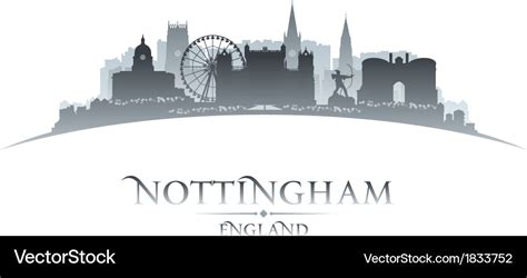 Nottingham england city skyline silhouette Vector Image