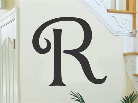 Monogram Wall Decal Single Letter Initial Wall Decal Removable - Etsy