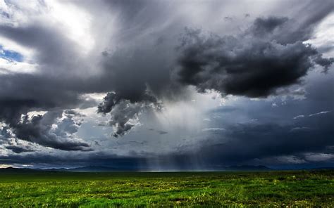 HD wallpaper: Mongolia, green fields, dark clouds, rain, nimbus clouds | Wallpaper Flare