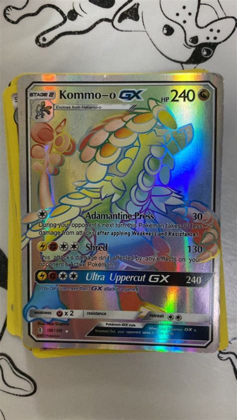 Pokemon Kommo-O GX Adamantine Press Shiny Card, Hobbies & Toys, Toys & Games on Carousell