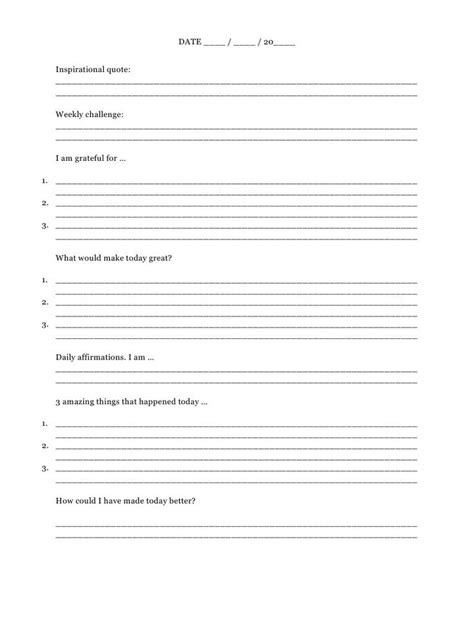 The Five Minute Journal .pdf - PDF Archive | Journal writing prompts, Journal template, Journal